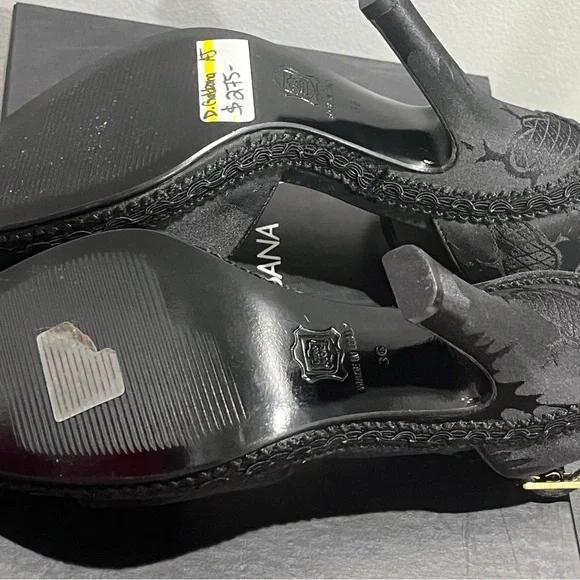 Dolce & Gabbana BRAND NEW!!! Black Silk Pumps w/Box Size 6 AJ20 - Picture 5 of 5